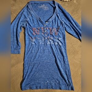 American Eagle Blue 3/4 Length Sleeve